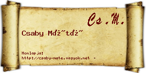 Csaby Máté névjegykártya